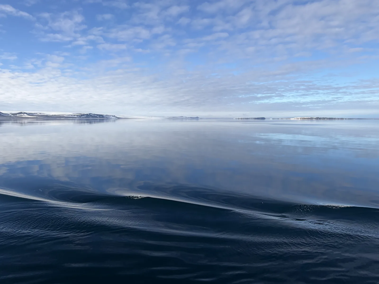 A calm glassy sea